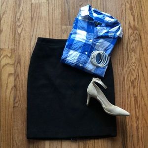 J. Crew black wool skirt